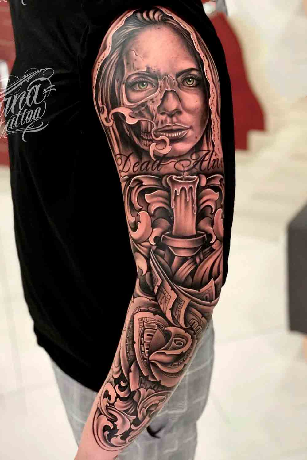 brazo lleno de tatuajes 117