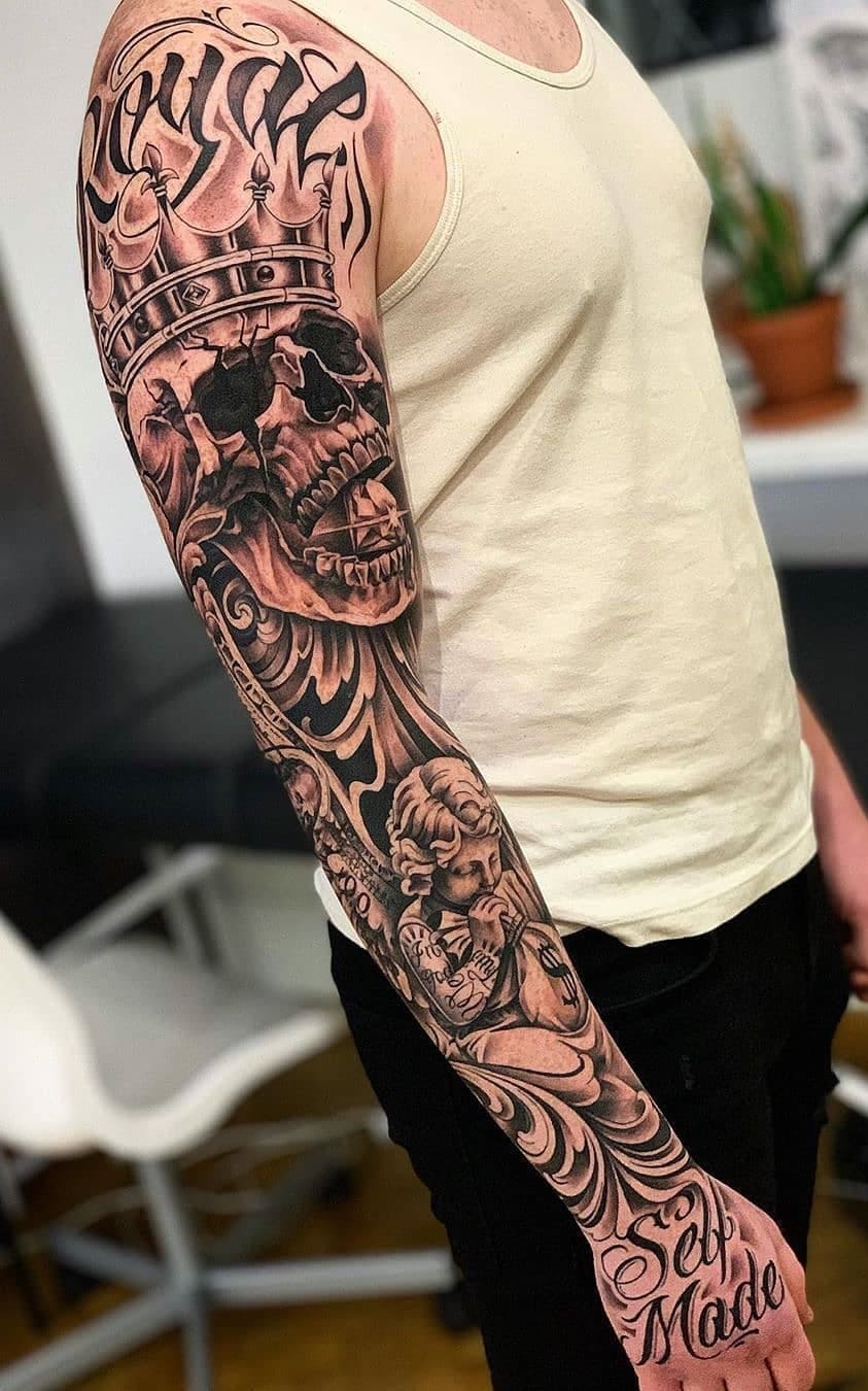 brazo lleno de tatuajes 143