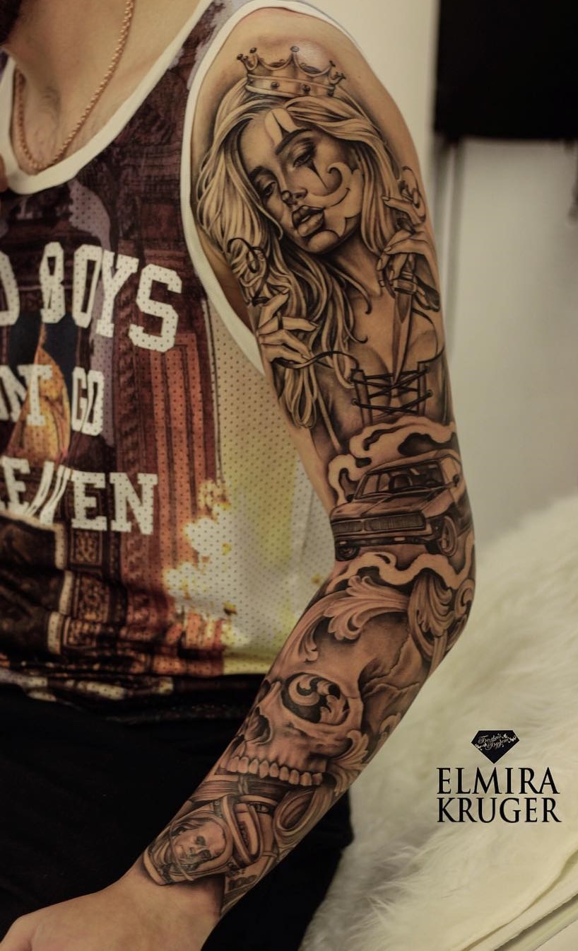 brazo lleno de tatuajes 55