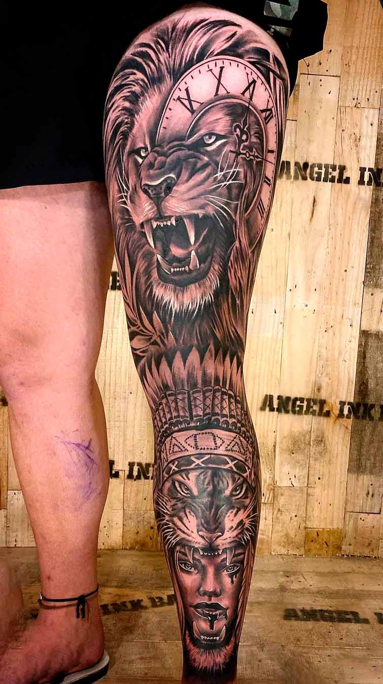 tattoo pierna de hombre 13