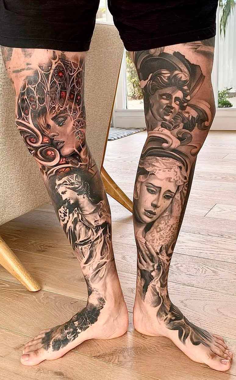 tattoo pierna de hombre 16