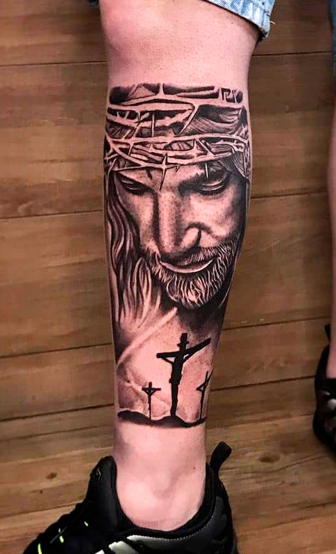 tattoo pierna de hombre 22