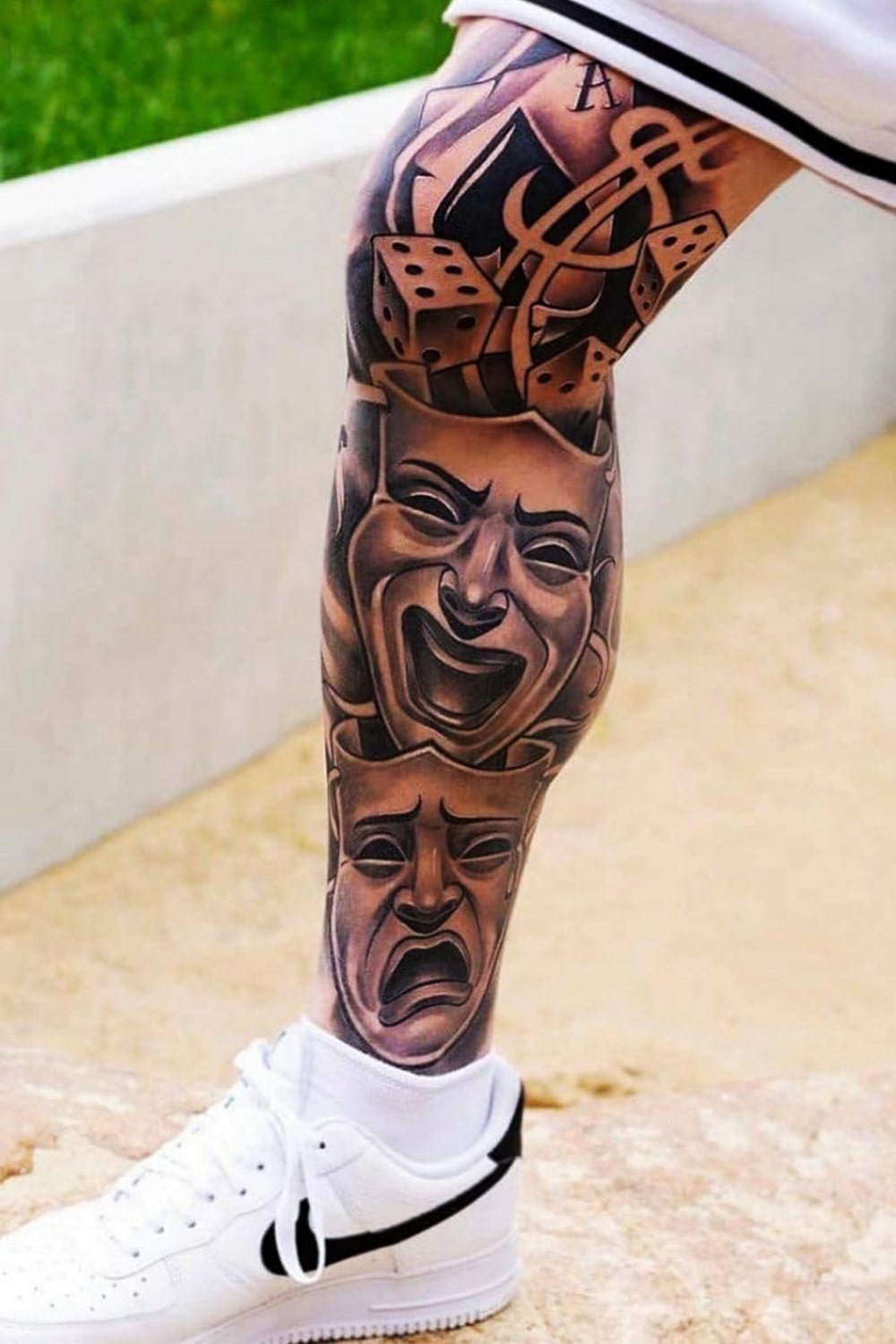 tattoo pierna para hombre 107