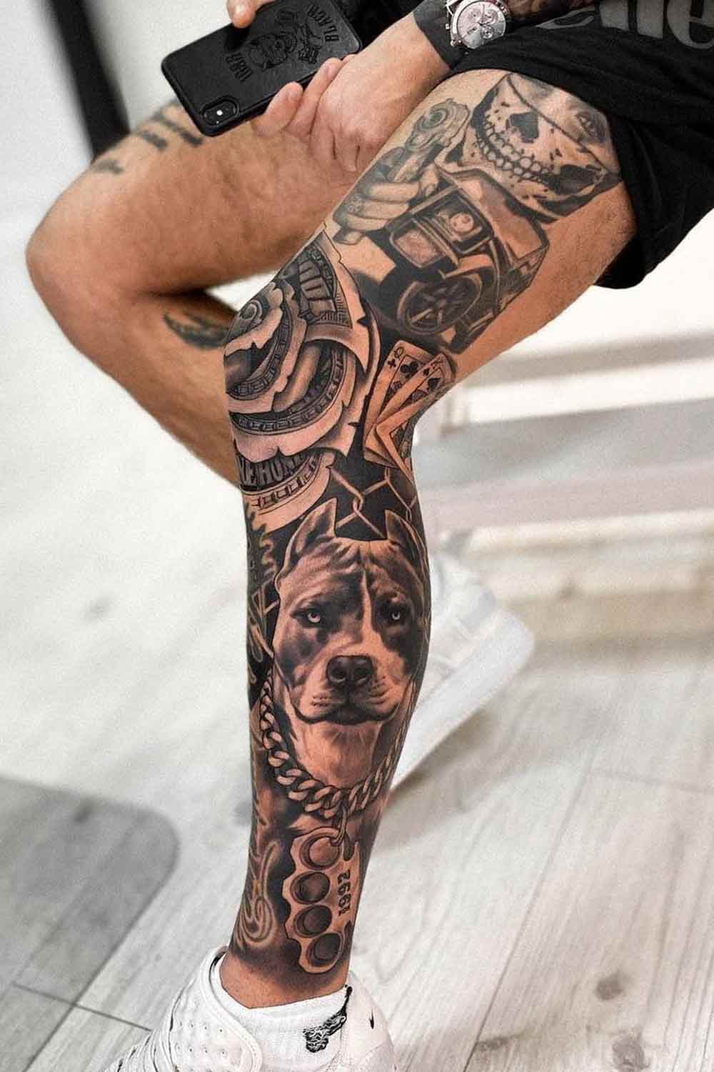 tattoo pierna para hombre 115