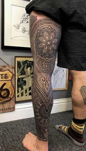 tattoo pierna para hombre 24