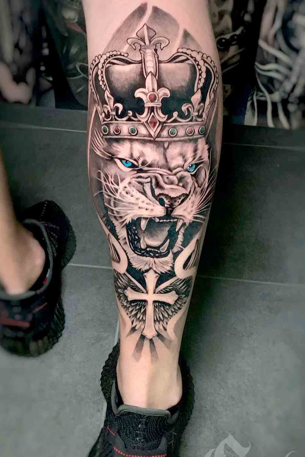 tattoo pierna para hombre 69