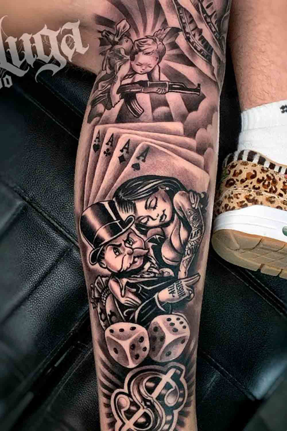 tattoo pierna para hombre 71