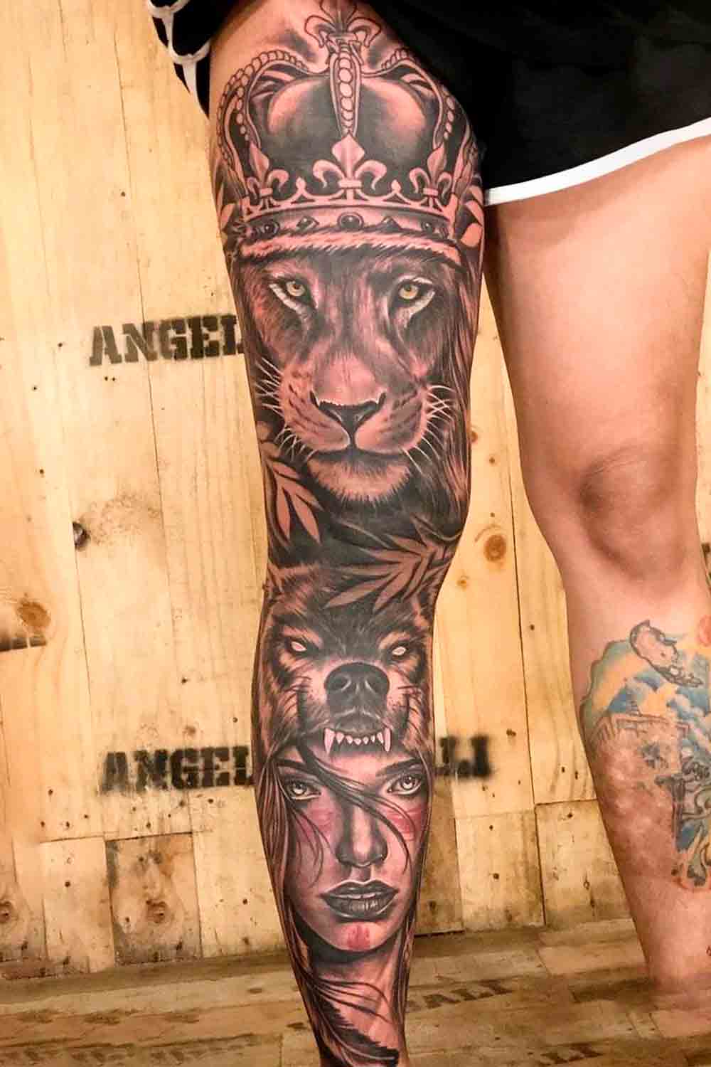 tattoo pierna para hombre 76
