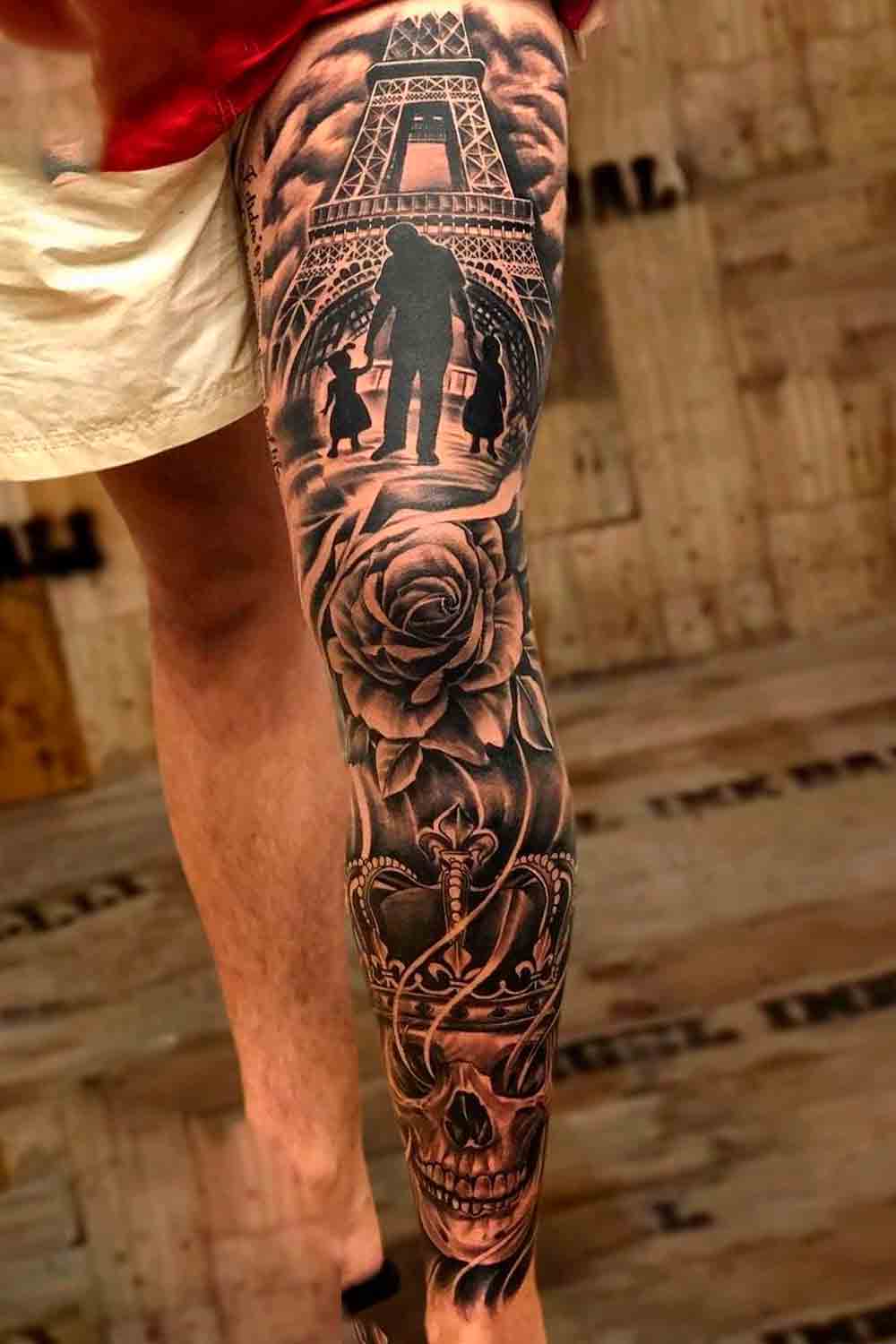 tattoo pierna para hombre 98