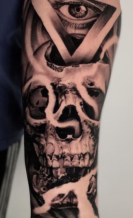 tatuaje calavera masculino 02