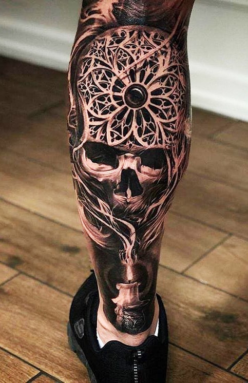 tatuaje calavera masculino 14