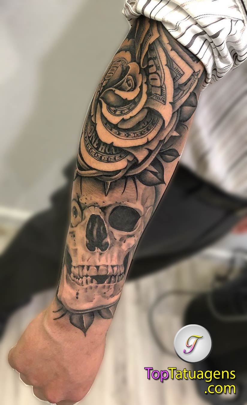 tatuaje calavera masculino 15