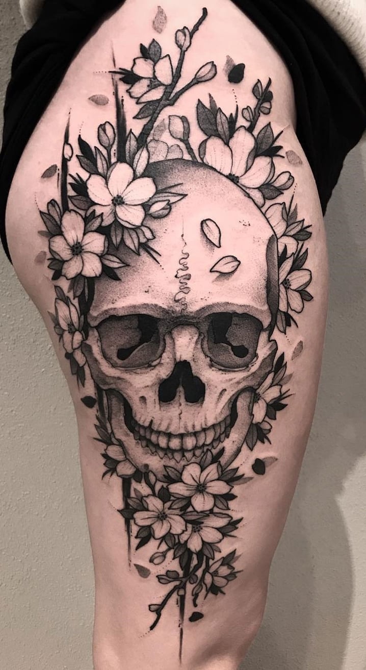 tatuaje calavera masculino 17