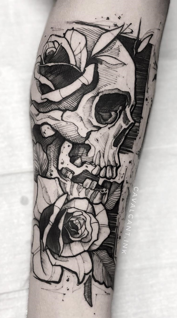 tatuaje calavera masculino 21