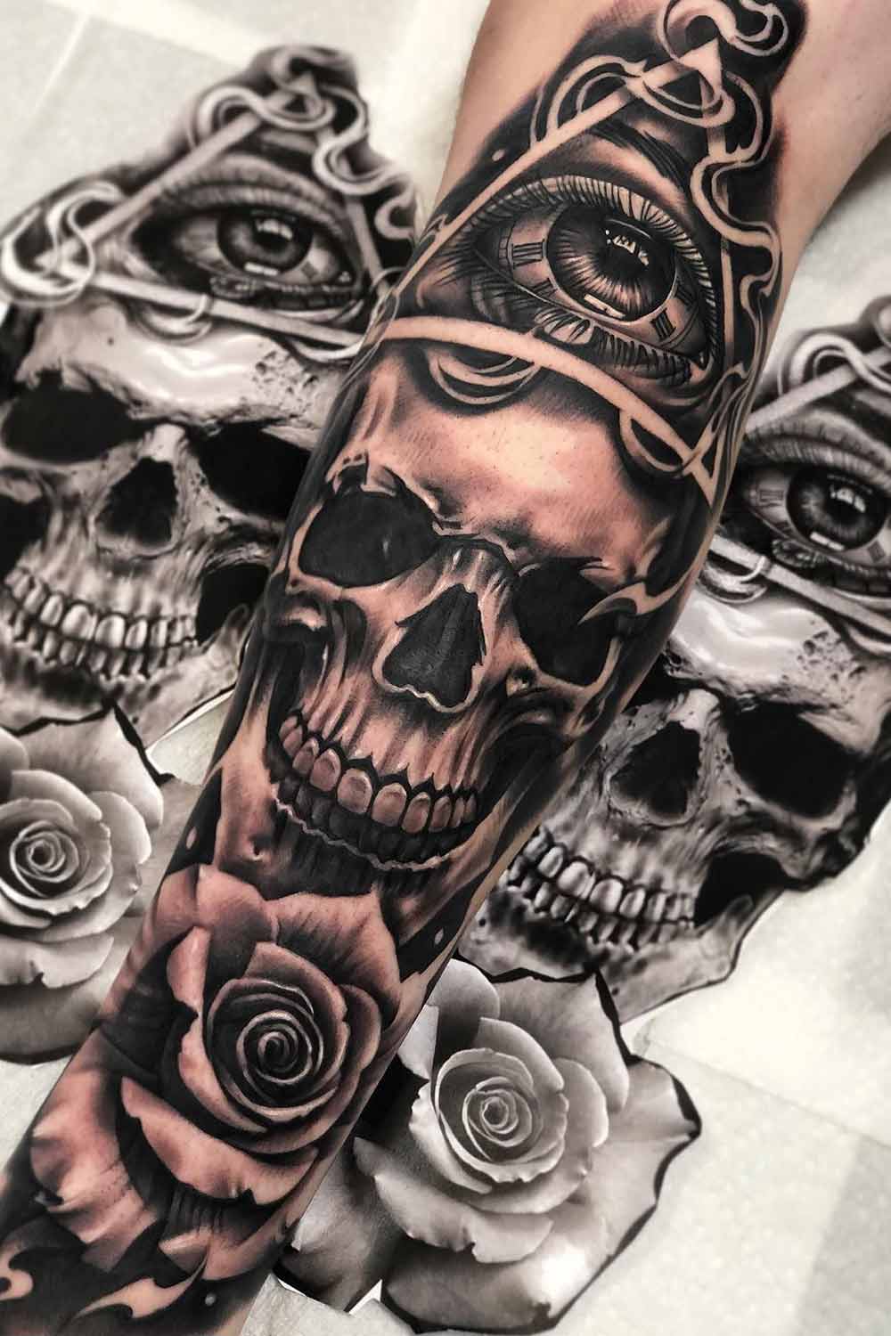 tatuaje calavera masculino 32