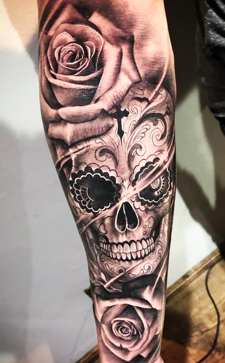 tatuaje calavera masculino 44