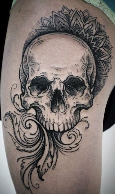 tatuaje calavera masculino 47