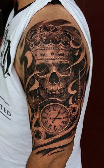 tatuaje calavera masculino 52