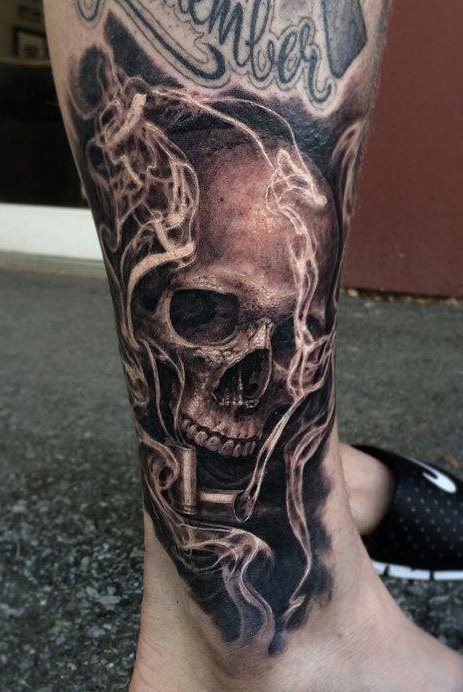 tatuaje calavera masculino 53