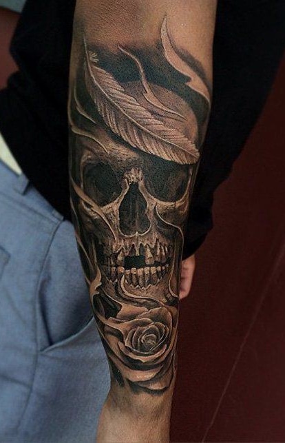 tatuaje calavera masculino 54