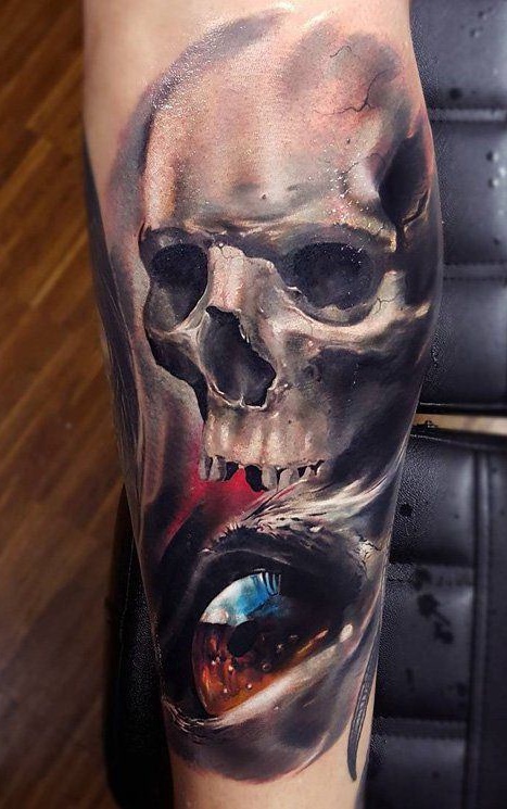 tatuaje calavera masculino 57