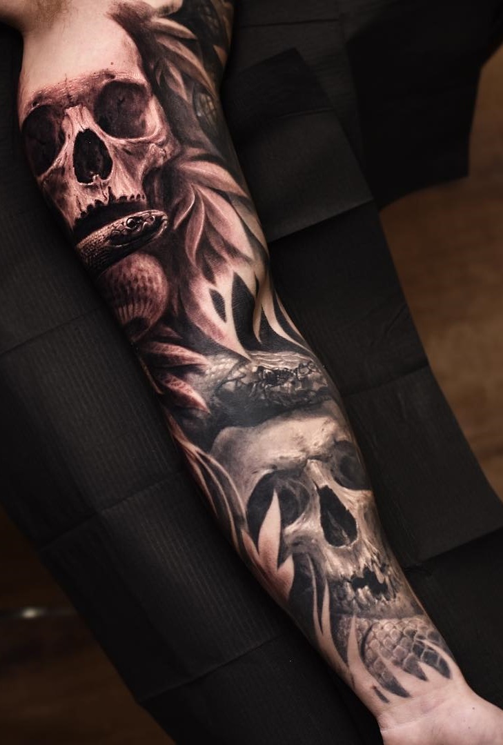 tatuaje calavera masculino 69