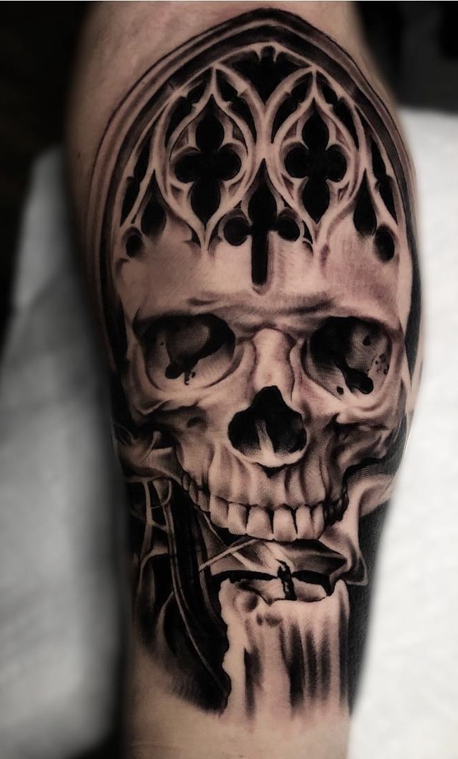 tatuaje calavera masculino 75