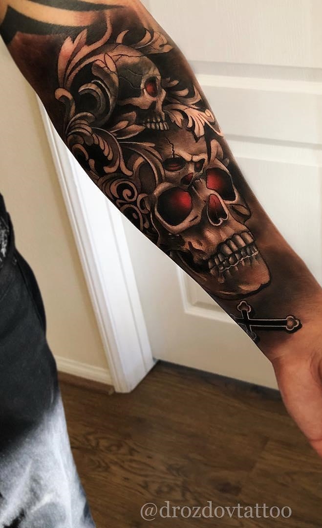 tatuaje calavera masculino 80