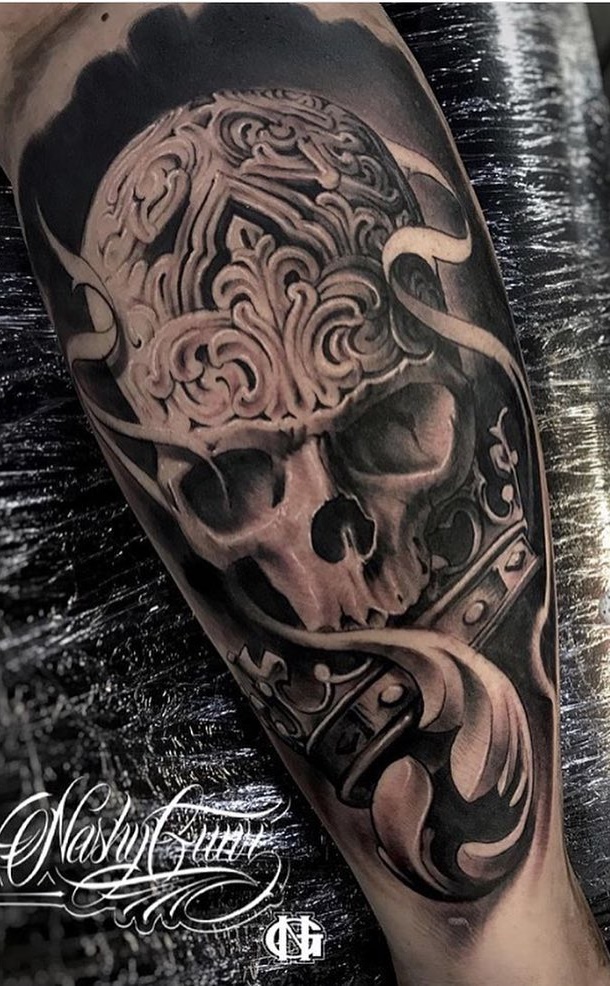 tatuaje calavera masculino 85