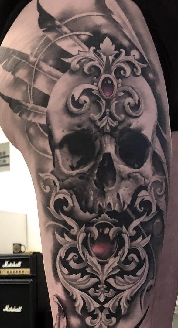 tatuaje calavera masculino 92