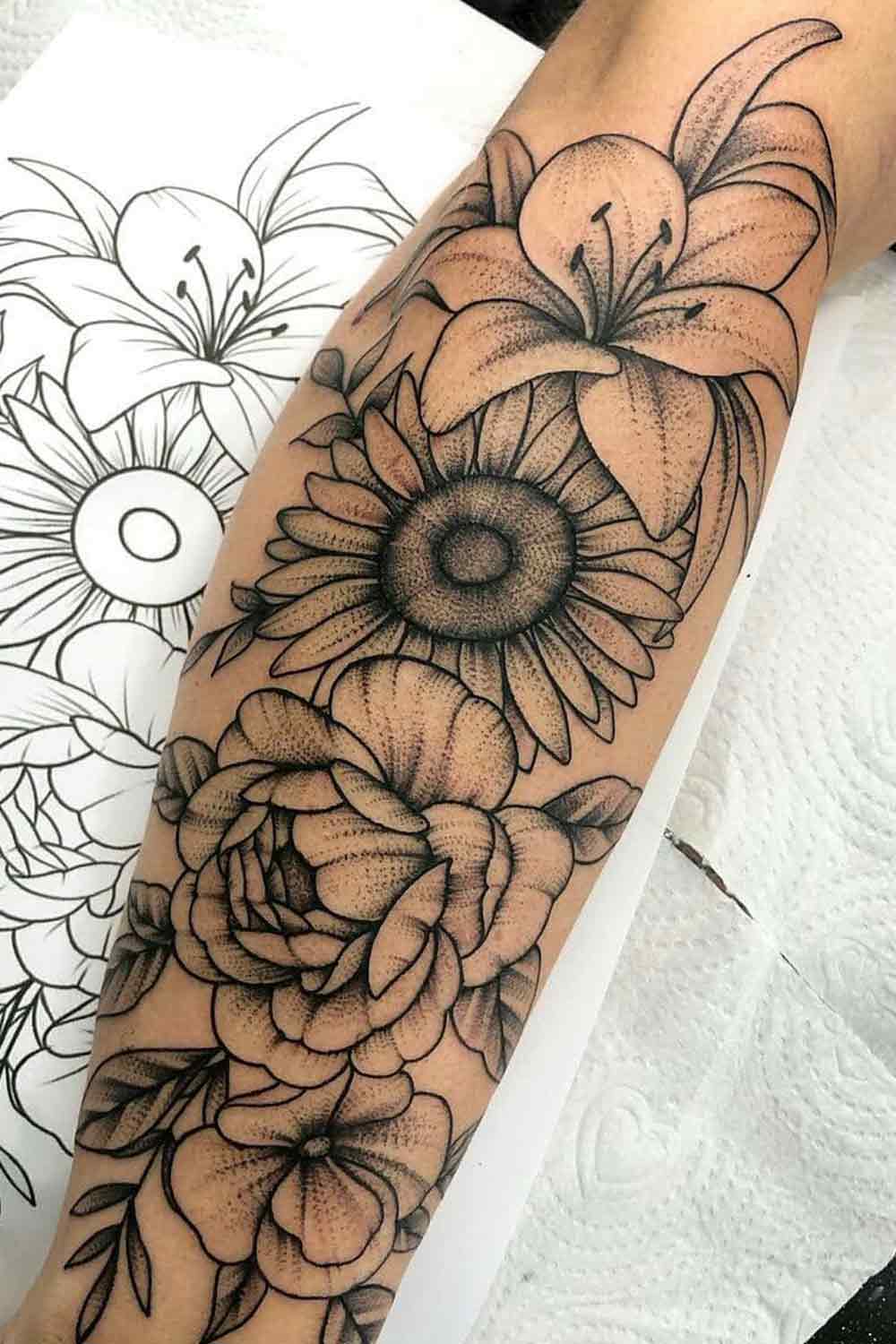 tatuaje de flor en mujer 51