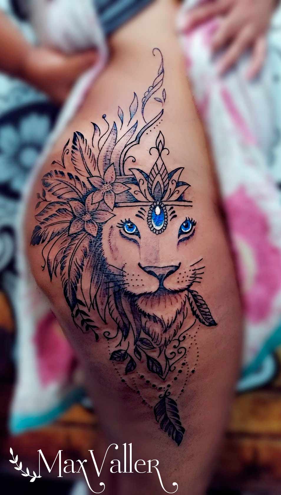tatuaje de leon 47