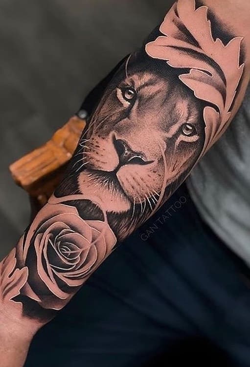 tatuaje de leon 65