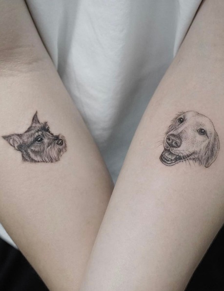 tatuaje de perro en mujer 01