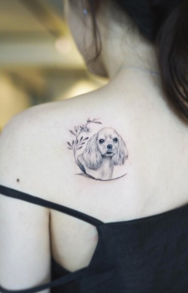 tatuaje de perro en mujer 100