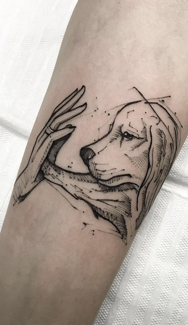 tatuaje de perro en mujer 108