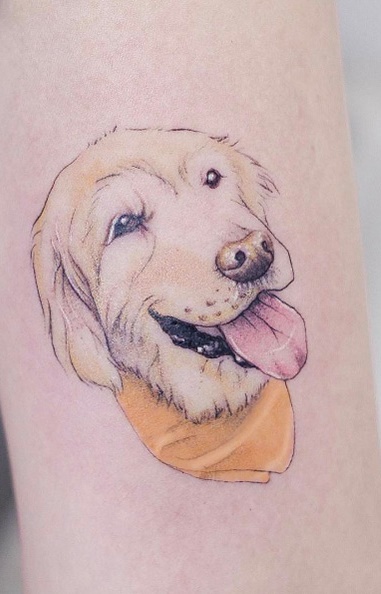 tatuaje de perro en mujer 111