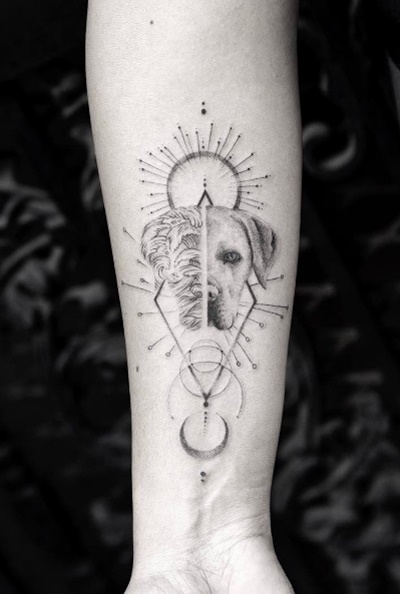 tatuaje de perro en mujer 112