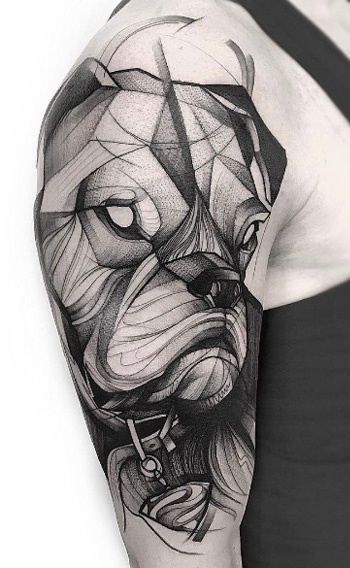 tatuaje de perro en mujer 113