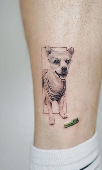 tatuaje de perro en mujer 12
