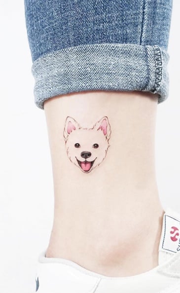 tatuaje de perro en mujer 14