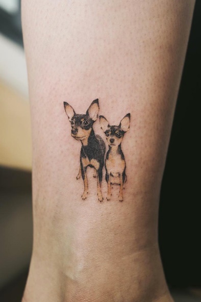 tatuaje de perro en mujer 15