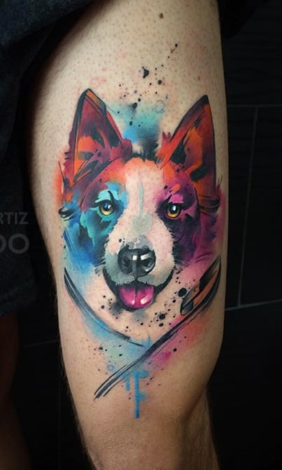 tatuaje de perro en mujer 20
