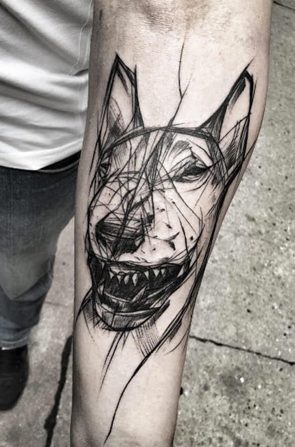 tatuaje de perro en mujer 26