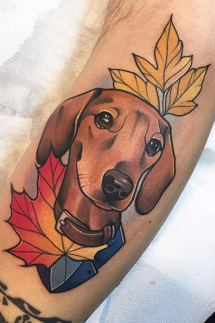 tatuaje de perro en mujer 42