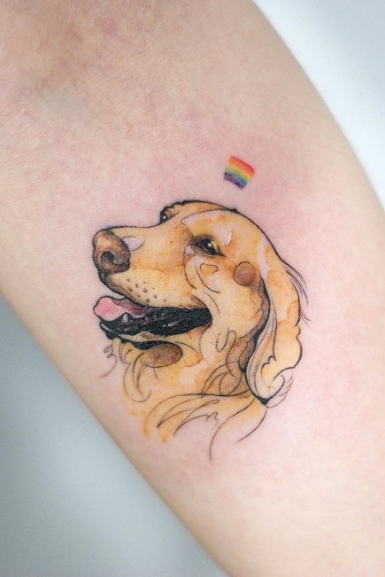 tatuaje de perro en mujer 44