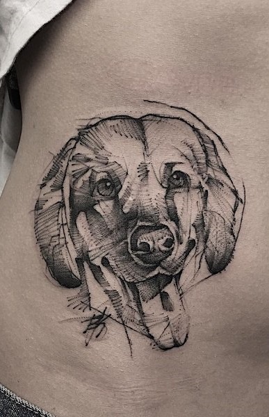 tatuaje de perro en mujer 49