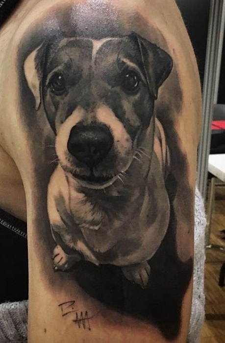 tatuaje de perro en mujer 52