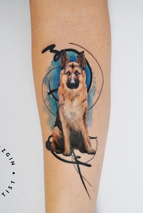 tatuaje de perro en mujer 56