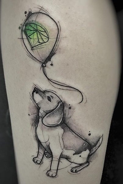 tatuaje de perro en mujer 59